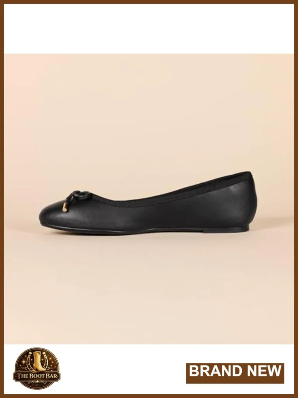 Faux Leather Ballet Flats Round Toe Bow Slip-On Comfort